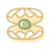 Icono de una concha abierta con una perla en su interior que simboliza el servicio de guardería de tarde